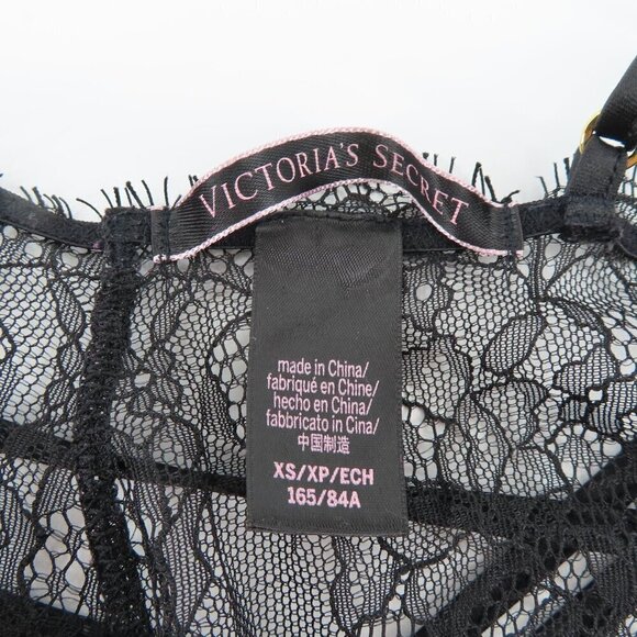 Victorias Secret Extra Small XS Black Sheer Lace Strappy Nightgown Sleep Shirt - Picture 7 of 11